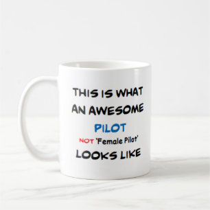 Caneca De Café piloto, não piloto feminino, incrível