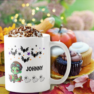 Caneca De Café Piloto Zumbi Caprichoso & Avião Funny Halloween 
