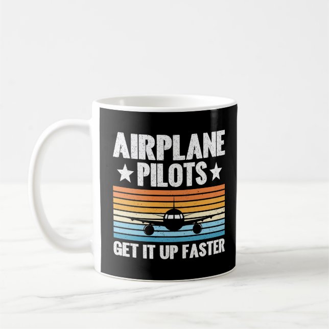 Caneca De Café Pilotos de avião levantam avião de avião mais rápi (Esquerda)