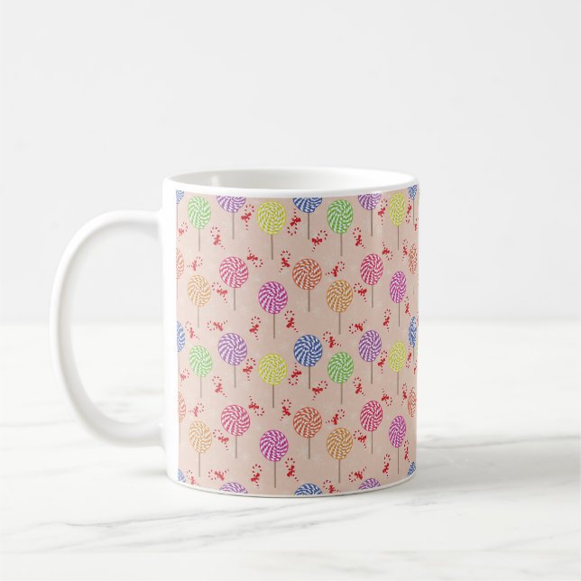 Caneca De Café Pimenta-menta-doce Mata Natal, canas doces (Esquerda)