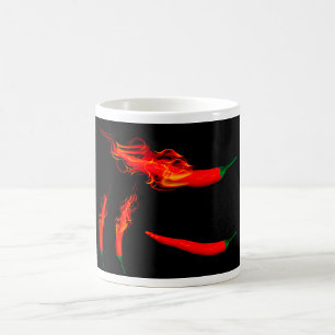 Caneca De Café Pimentas Chili Flamejantes