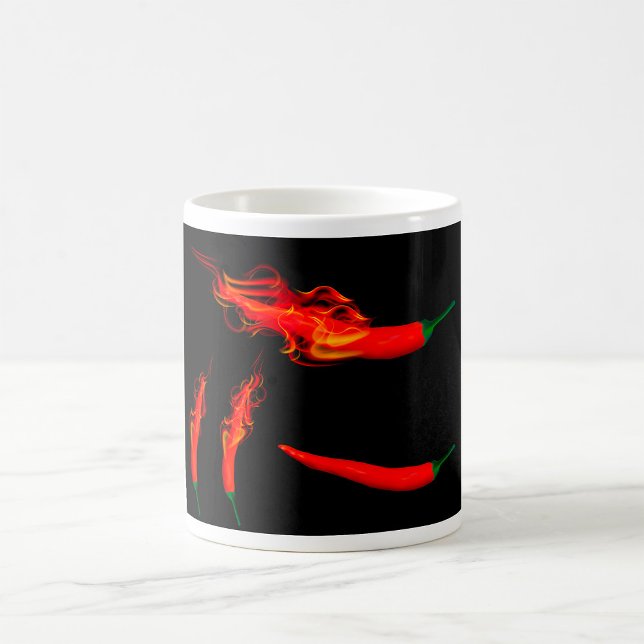 Caneca De Café Pimentas Chili Flamejantes (Criador carregado)