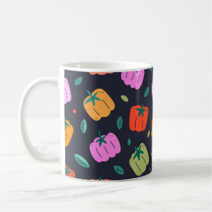 Caneca De Café Pimentões-de-bélula, produtos hortícolas desenhado