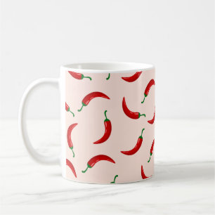 Caneca De Café Pimentos pimentões de cor vermelha sobre fundo de