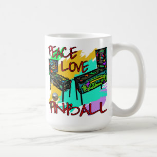 Caneca De Café Pinball do amor da paz