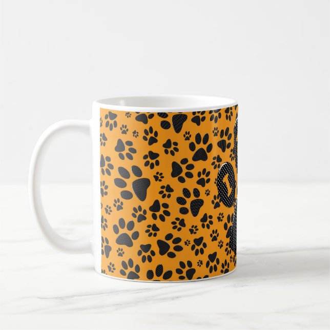 Caneca De Café Pinças de cães Bolinhas negra e branca na dália la (Esquerda)