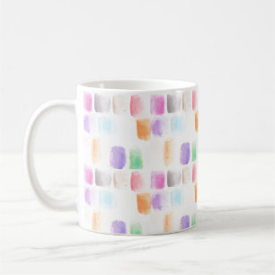 Caneca De Café Pincel Arco-íris Aquarela Traços Pintados à Mão  