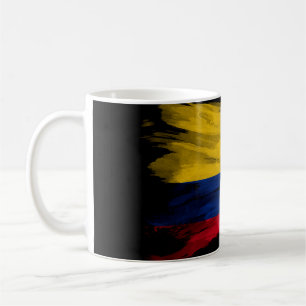 Caneca De Café Pincel de bandeira da Colômbia, derrame, bandeira