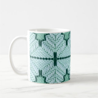 Caneca De Café Pincel de fios têxteis retrorados, pulso gráfico.