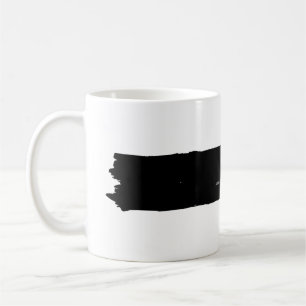 Caneca De Café Pincel Em Tinta Preta