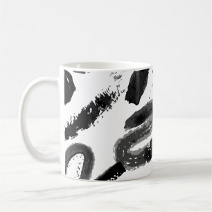 Caneca De Café Pincel seco de cor d'água pintada sem costura, com
