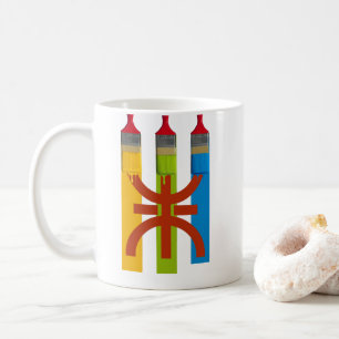 Caneca De Café Pincel tingido pinta o estilo Amazigh flag amazigh