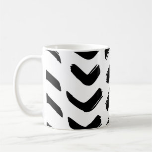 Caneca De Café Pincel trava padrão uniforme de colheita. Preto e 