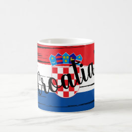 Caneca De Café Pincelada Artística Bandeira da Croácia 