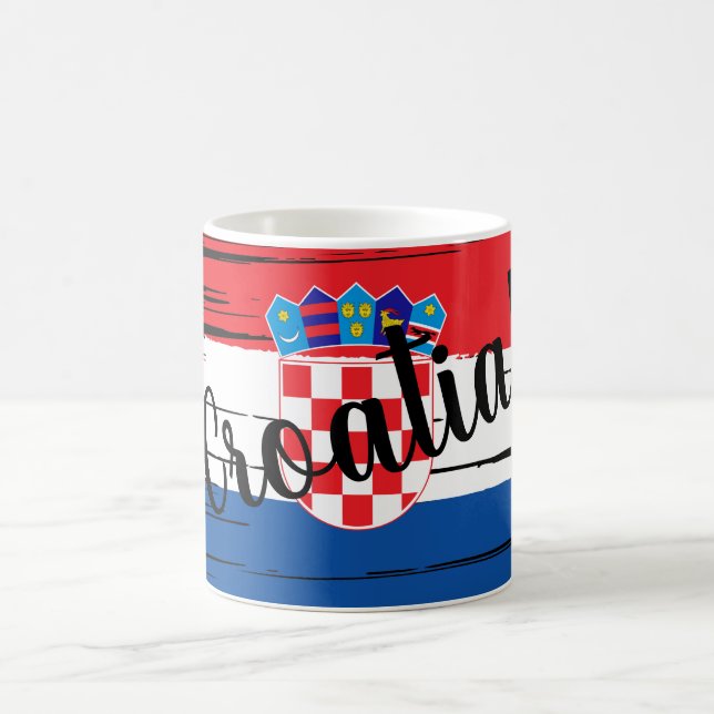 Caneca De Café Pincelada Artística Bandeira da Croácia  (Centro)