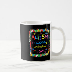 Caneca De Café Pincelada Consciencialização do Autismo Aceitar Co