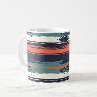 Caneca De Café Pinceladas Abstratas com Contrastes Ousados