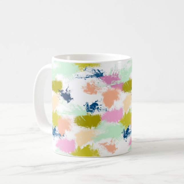 Caneca De Café Pinceladas, tintas, tinta a óleo (Frente Esquerda)