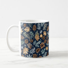Caneca De Café Pine Aquarela Cones Pinto De Inverno Mug