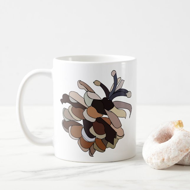 Caneca De Café Pine Cone Modern Nature (Com Donut)