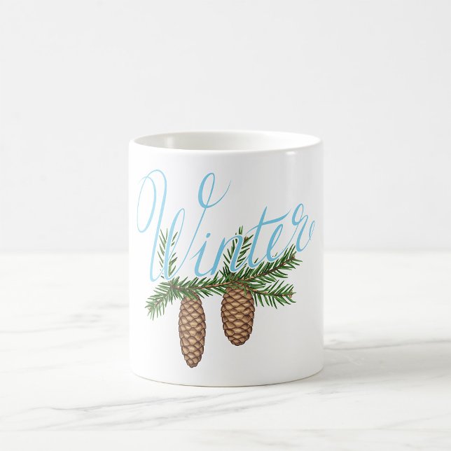 Caneca De Café Pine-Cones de inverno (Criador carregado)