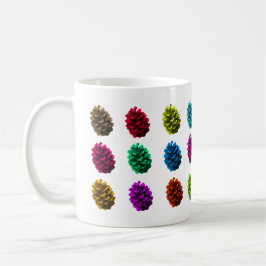 Caneca De Café Pine Cones in Color Mug