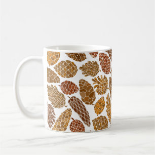 Caneca De Café Pine cones, padrão sem descontinuidades