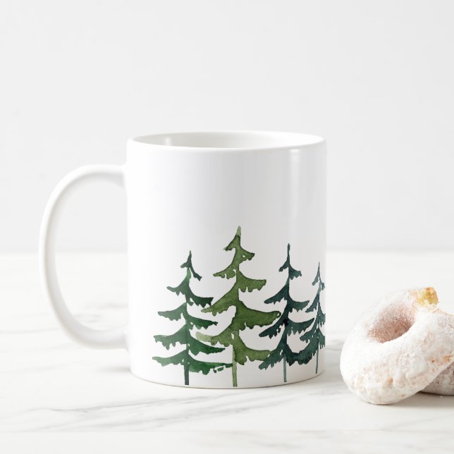 Caneca De Café Pine Tree  (Com Donut)