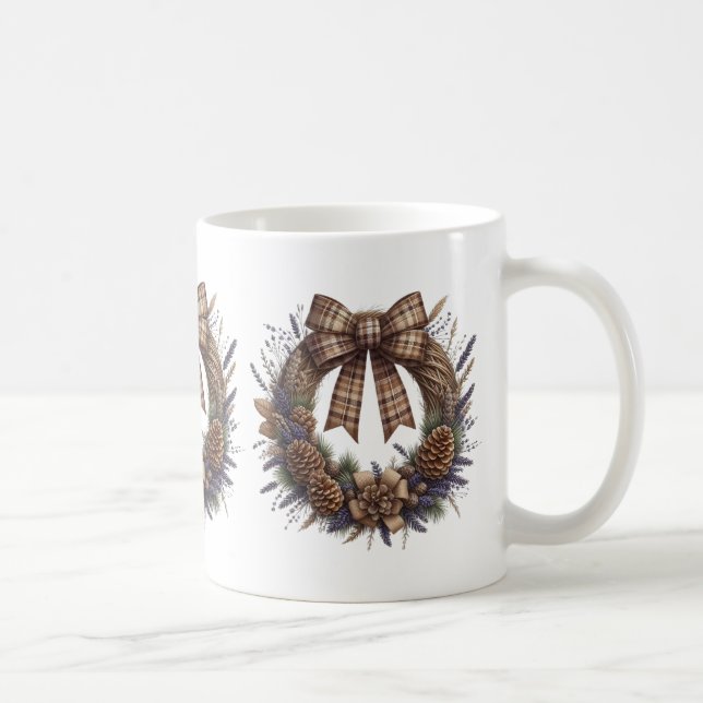 Caneca De Café Pinecone Wreath Mug (Direita)