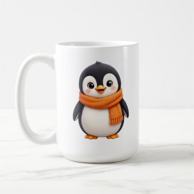 Caneca De Café Pinguim Adorável de Inverno (Esquerda)