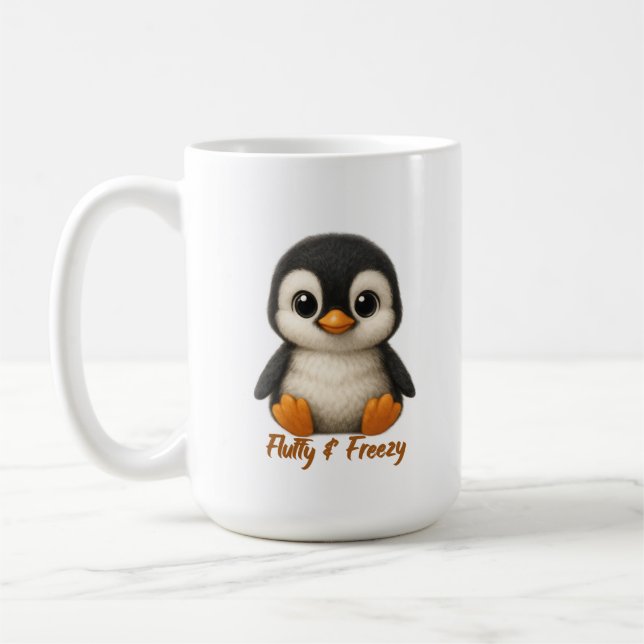 Caneca De Café Pinguim Bebê Fofo  (Esquerda)