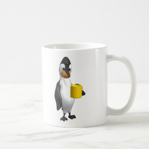 Caneca De Café pinguim bebendo café