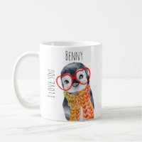 Pinguim bonitinho nos óculos te ama pelo nome das