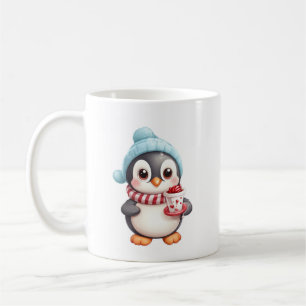 Caneca De Café Pinguim bonito com lanche/bola de neve