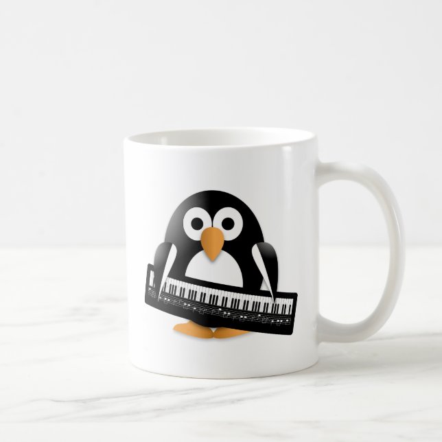 Caneca De Café Pinguim com piano (Direita)