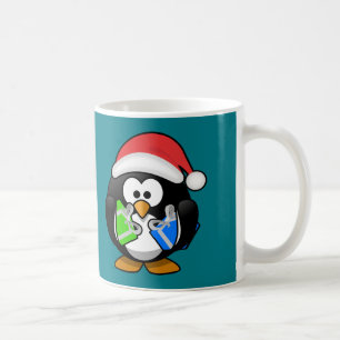 Caneca De Café Pinguim com presentes