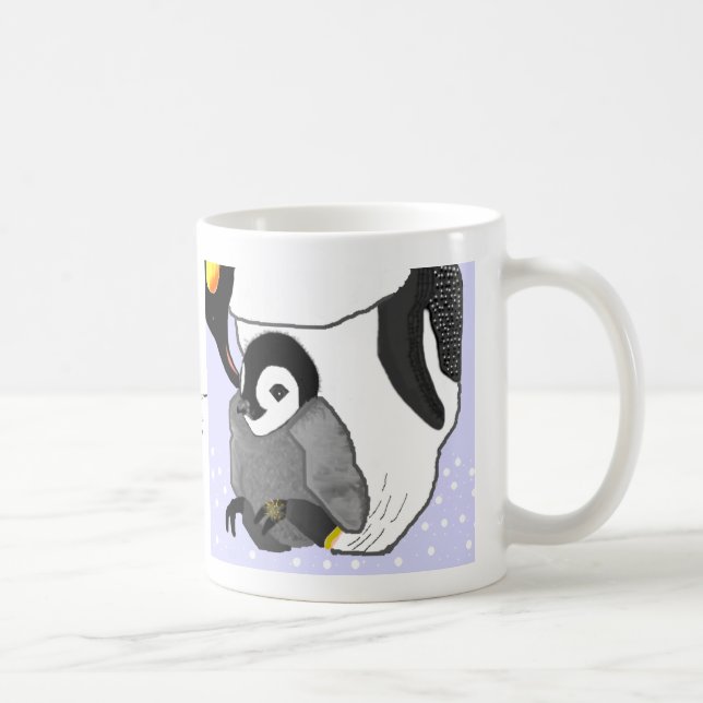 Caneca De Café Pinguim da mãe & do bebê (Direita)