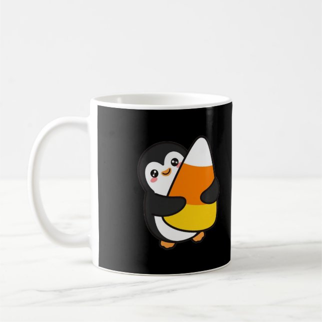 Caneca De Café Pinguim de Candy Corn Halloween (Esquerda)