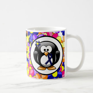 Caneca De Café Pinguim de fita azul escura