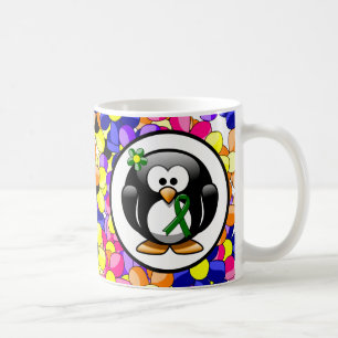 Caneca De Café Pinguim de Fita de Consciência Verde
