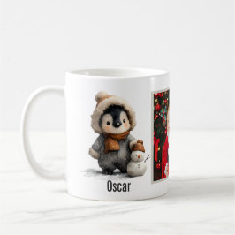 Caneca De Café Pinguim de Inverno com Desenho de Boneco de Neve
