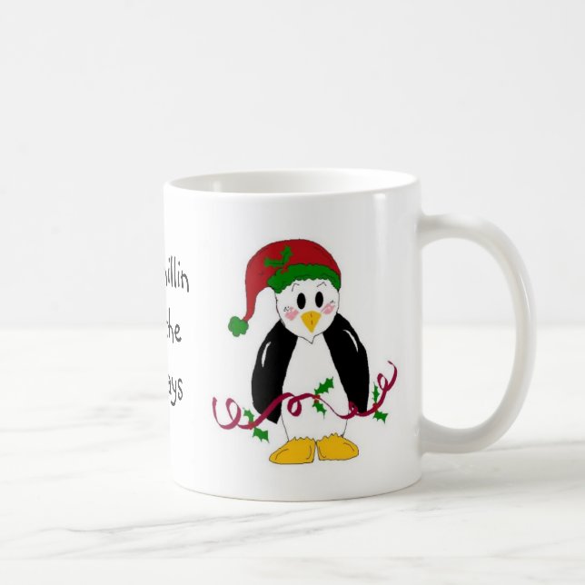 Caneca De Café Pinguim de Natal (Direita)