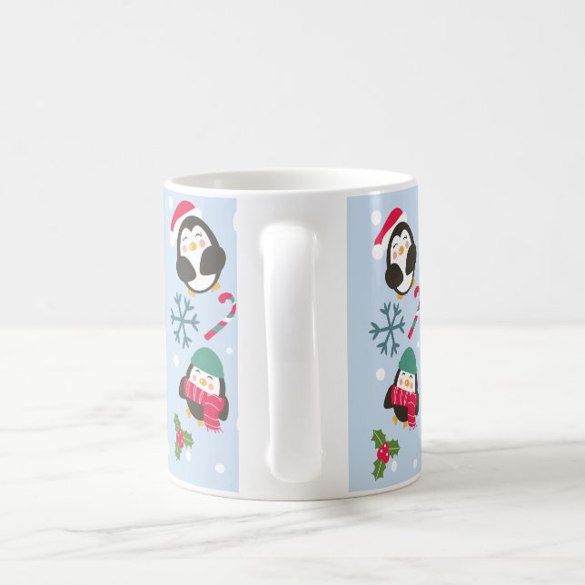 Caneca De Café Pinguim de Natal bonito (Alça)