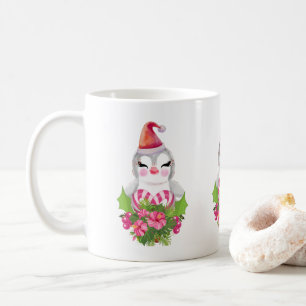 Caneca De Café Pinguim de Natal bonito em Papai Noel