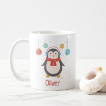Pinguim de Natal bonito - Mug de Natal Personaliza