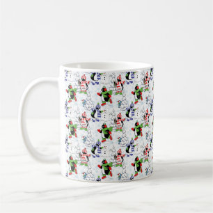 Caneca De Café Pinguim de Natal patinando