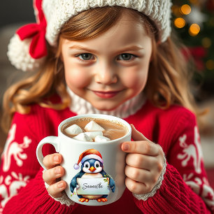 Caneca De Café Pinguim de Natal personalizado