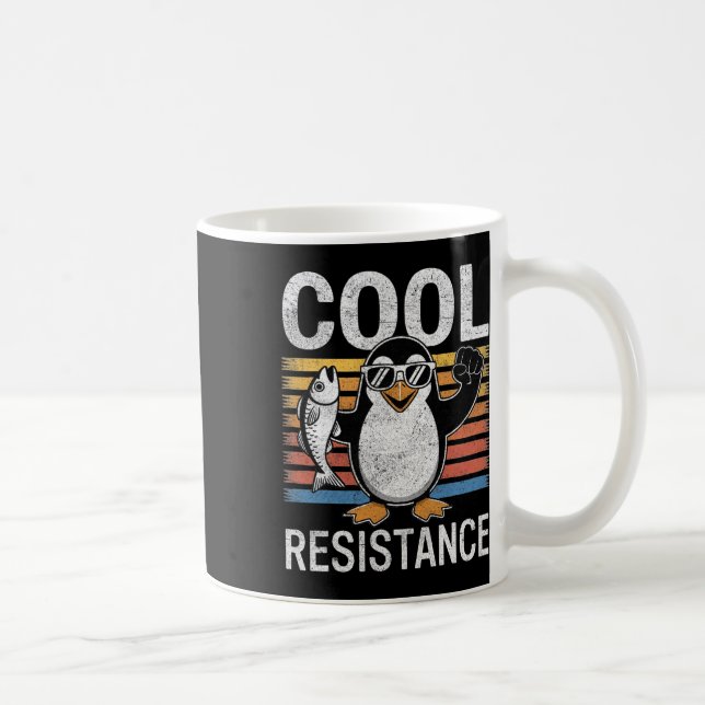 Caneca De Café Pinguim de Resistência Fria e Sutil Tarifas Protes (Direita)