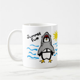Caneca De Café Pinguim de tubarão-treta-de-verão
