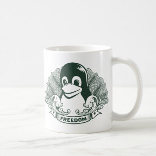 Caneca De Café Pinguim de Tux - (Linux, Open Source, Copyleft,